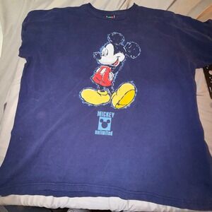 Mickey Unlimited Graphic Tee Womens 3X Navy Blue Good Vintage Mickey Mouse Shirt